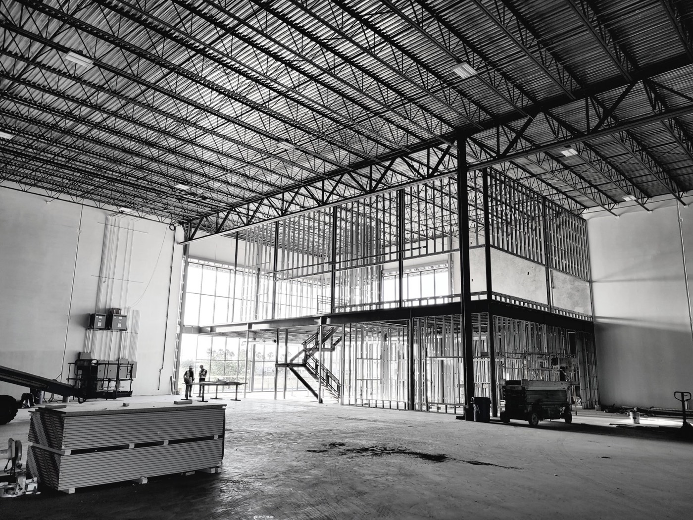 Warehouse interior framing