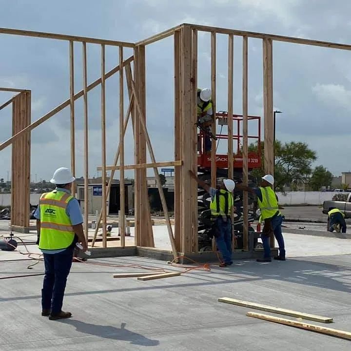 Wood framing crew