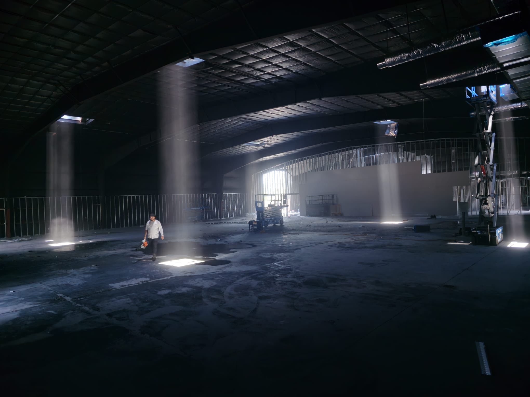 Worker in finished warehouse