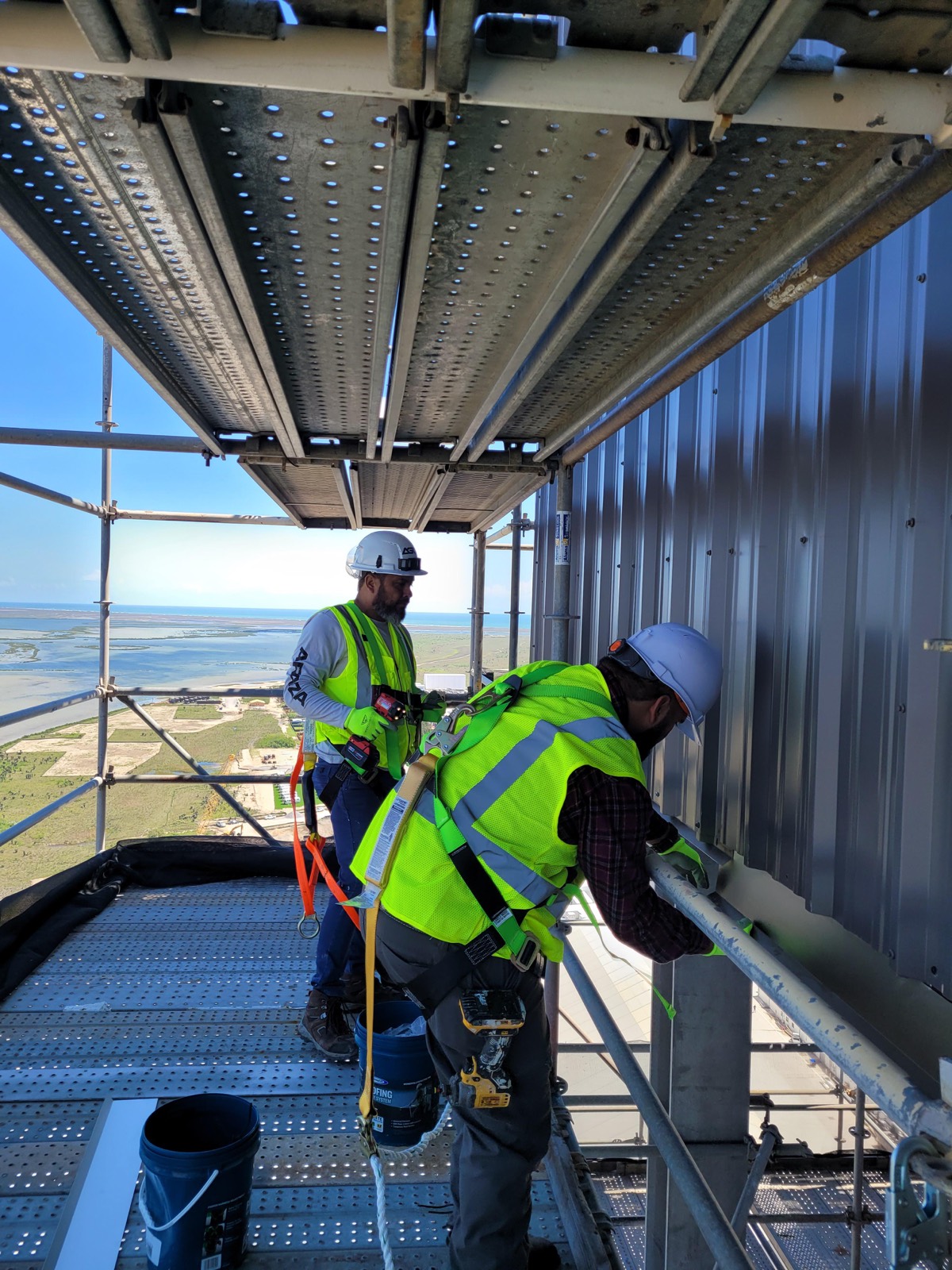 High-elevation scaffold work
